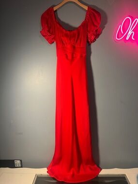 Francesca's Bold Red Satin Dress